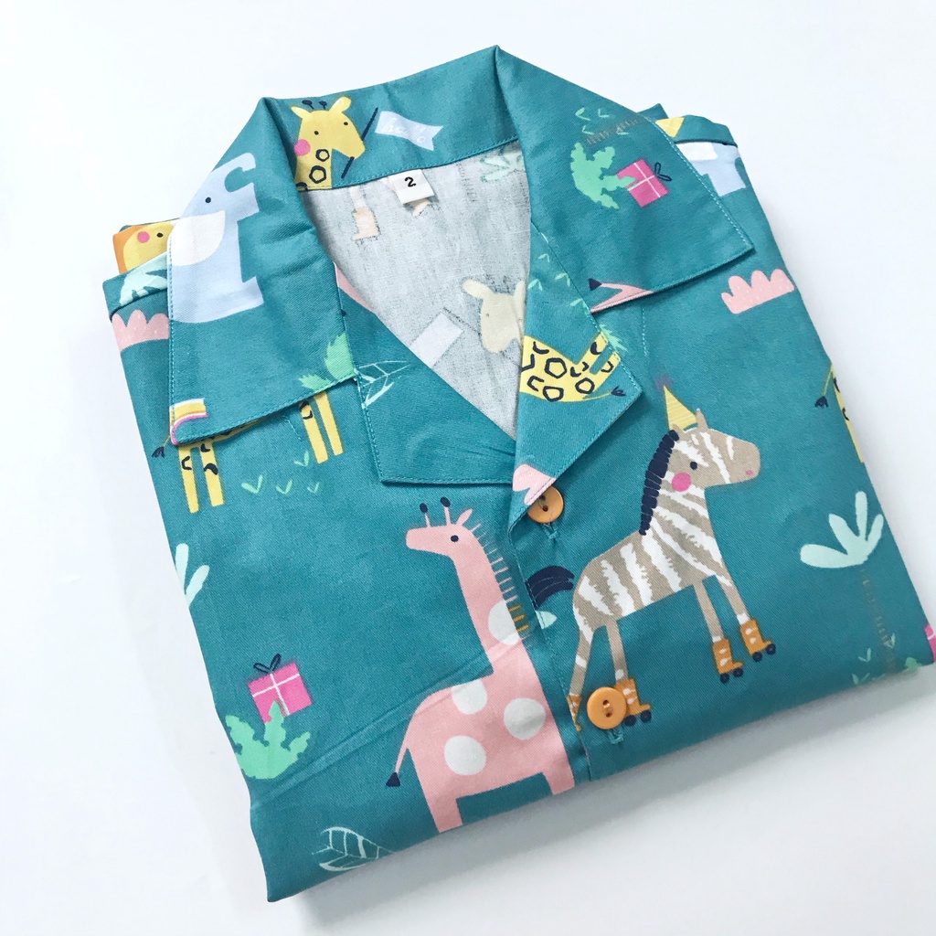 Pijama cho bé mặc ngủ mặc ở nhà vải Thô chất liệu hút mồ hôi Nhiều mẫu ngộ nghĩnh size 1-5 tuổi 10-20kg