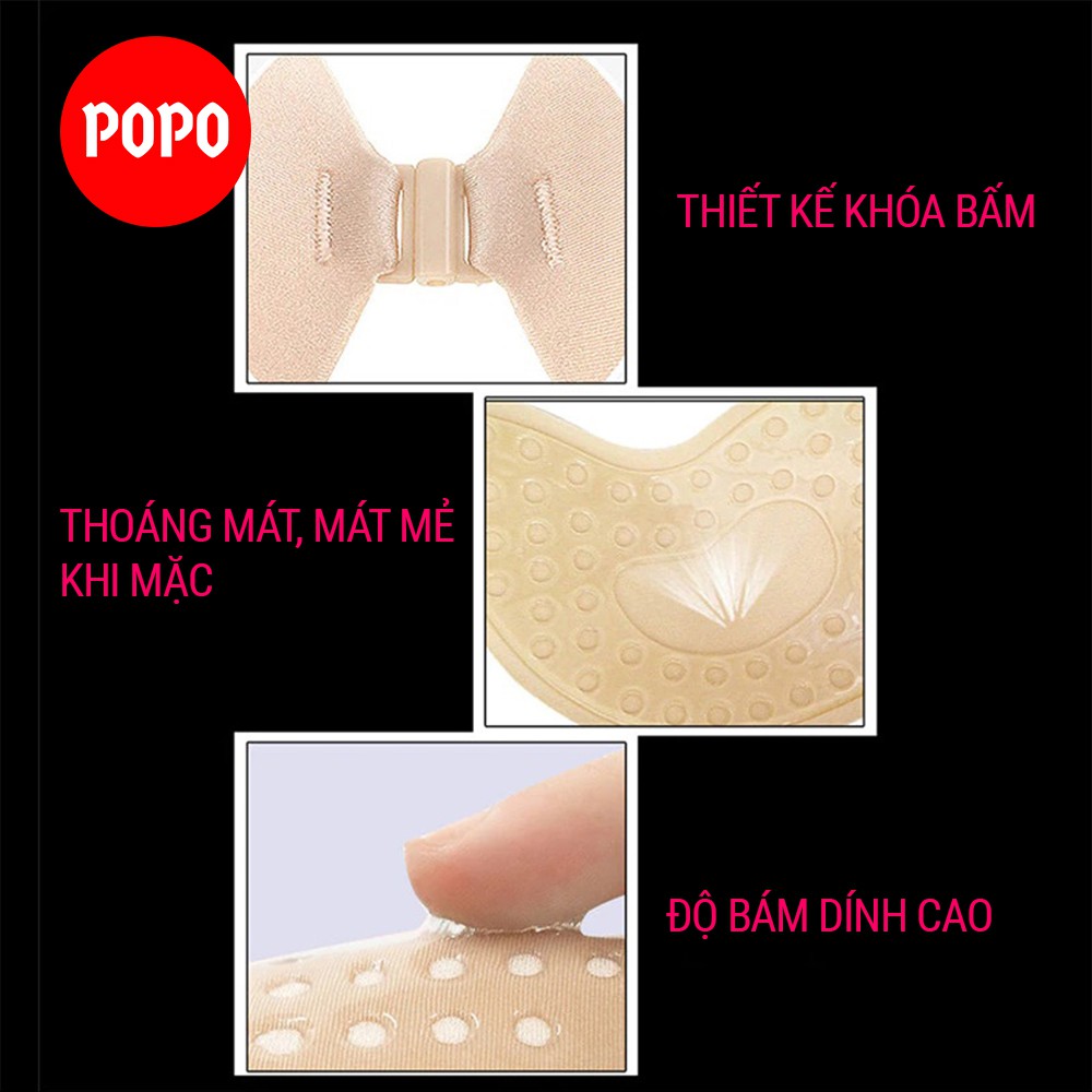 Áo dán ngực silicon ML15 POPO cài trước đệm mỏng, chất liệu cao cấp an toàn khi sử dụng