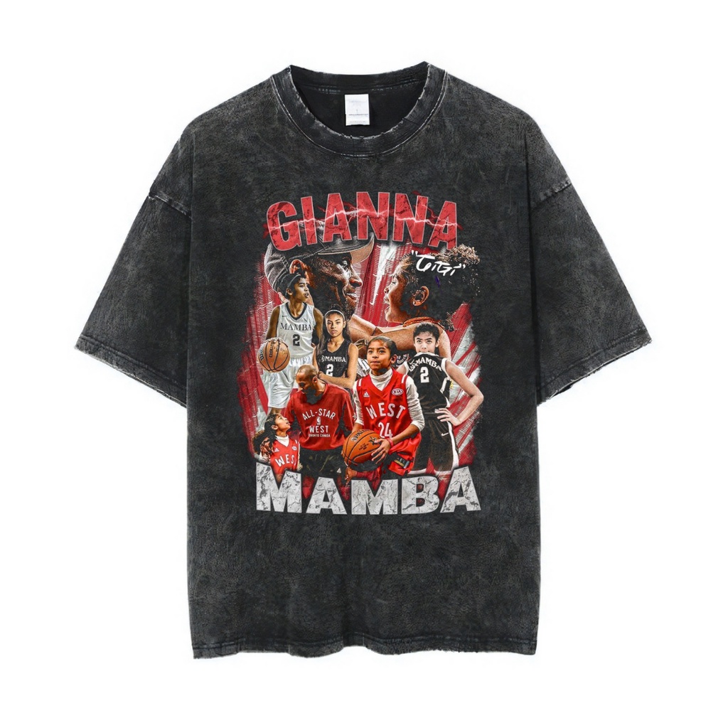 Áo Thun Oversized Của Psycho Crucify "Gianna Mamba" | Đá Rửa Đá | Áo Thun Nba | Áo Thun Oversize | Phong Cách Cổ Điển | Áo