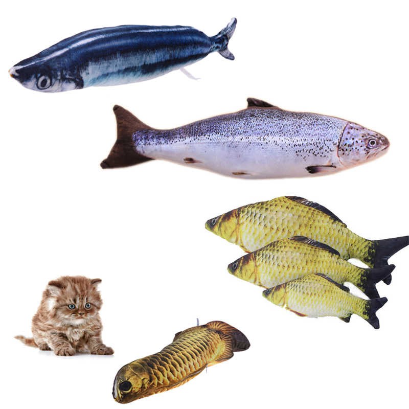 Đồ chơi cá nhồi bông dùng ướp cỏ bạc hà cho mèo 20cm/ Đồ chơi hình cá kèm cỏ bạc hà giúp mèo xả stress, thư giãn