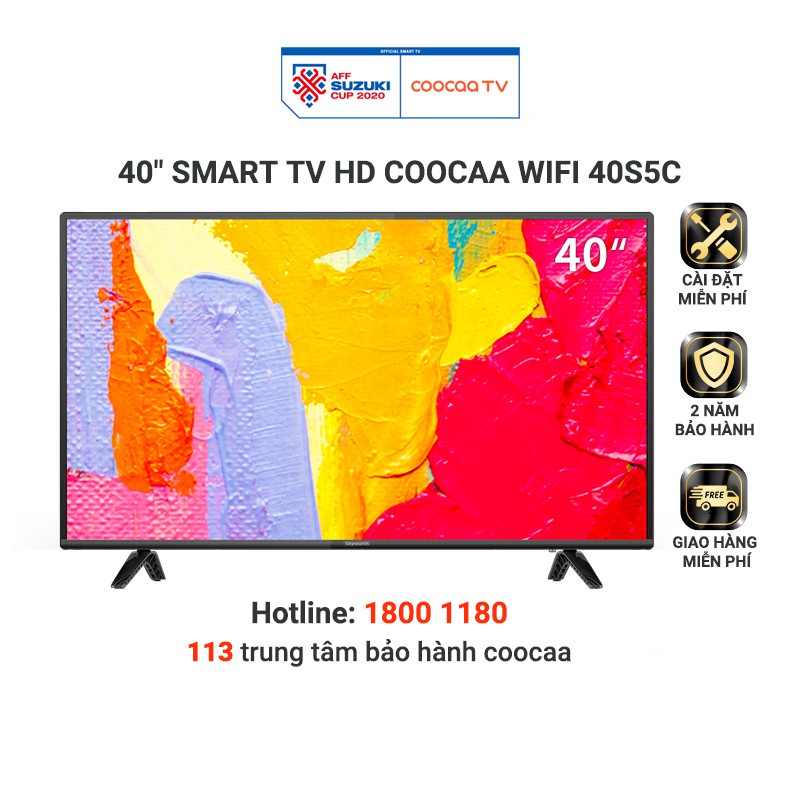 [Mã ELCOOSEP giảm 5% đơn 3TR] Smart TV Full HD Coocaa 40 inch - Model 40S5C (Đen) - Miễn phí lắp đặt