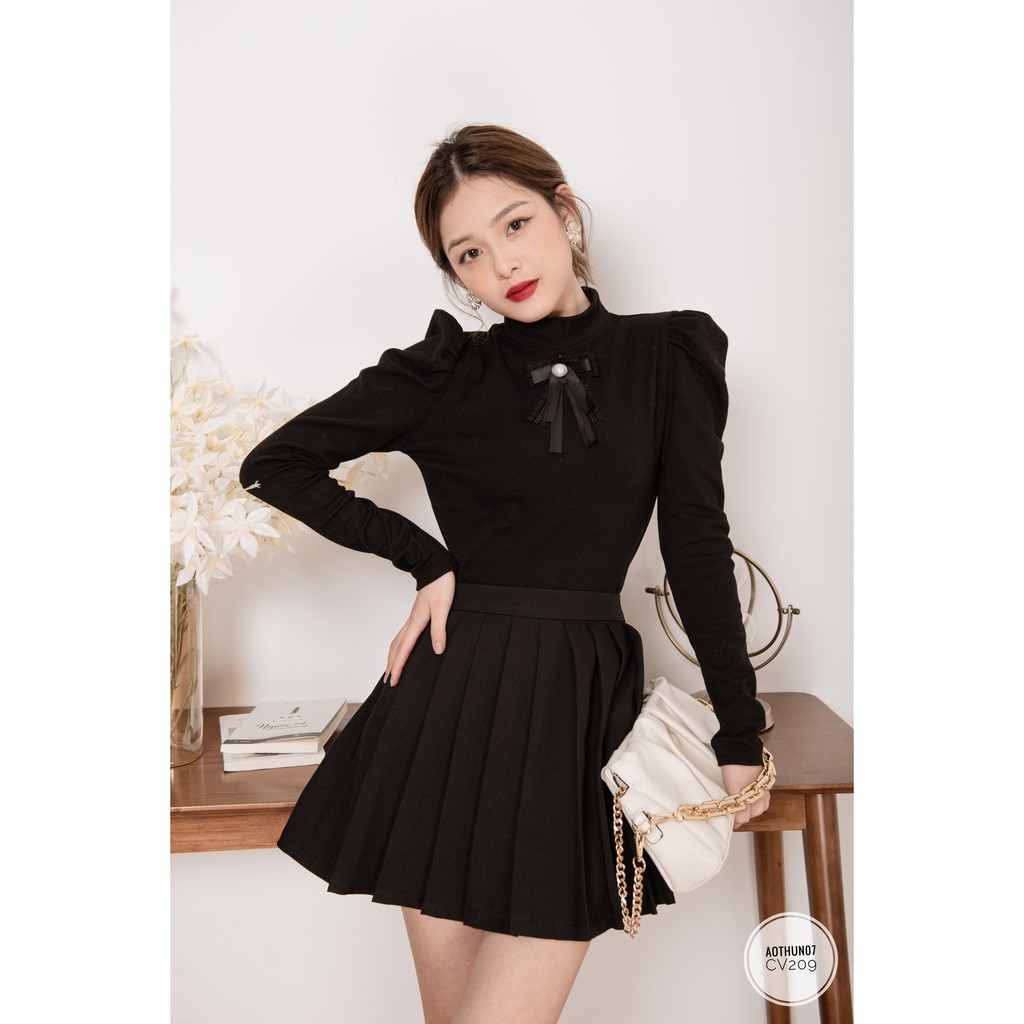 Áo thun cổ 3 phân, có nơ cao cấp | BigBuy360 - bigbuy360.vn