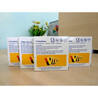 Bộ 4 hộp bao Cao Su Vip Plus Hộp 4x3 cái