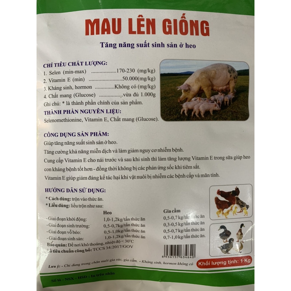 Kích Thích Lên Giống, Tăng Tỷ Lệ Đậu Thai. MAU LÊN GIỐNG Goovet Tăng Năng Suất Sinh Sản. Loại 1kg