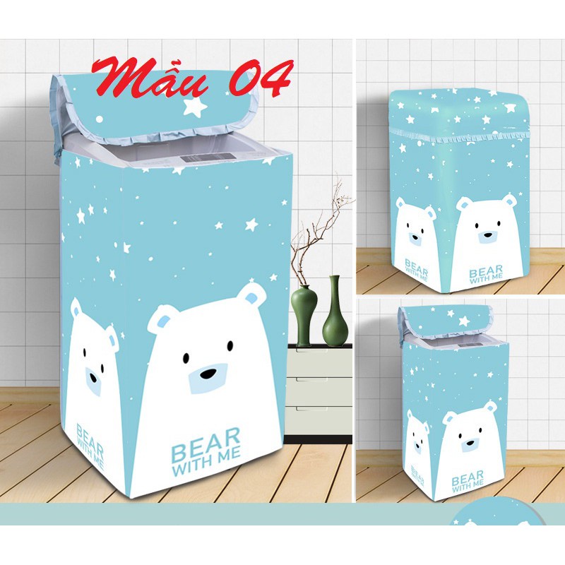 Vỏ bọc máy giặt lồng đứng, cửa trên 7kg, 8kg, 9kg, 10kg áo trùm vải bạt chống mưa nắng Dotina ATTHT