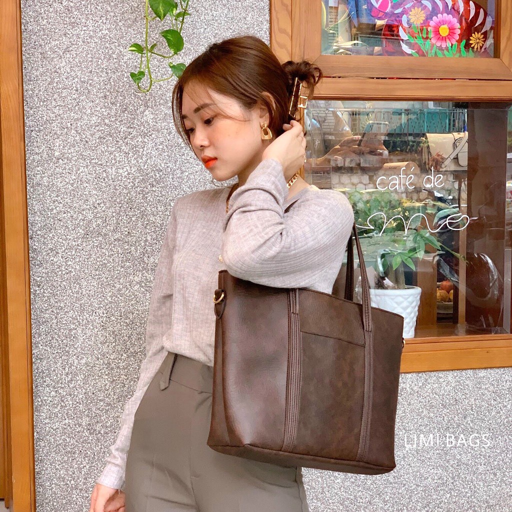 Túi công sở nữ túi đeo vai cầm tay có dây đeo chéo chất da sịn đep để vừa latop mã 92