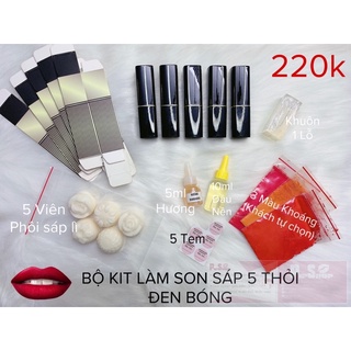 BỘ KIT LÀM SON SÁP 5 THỎI HANDMADE.