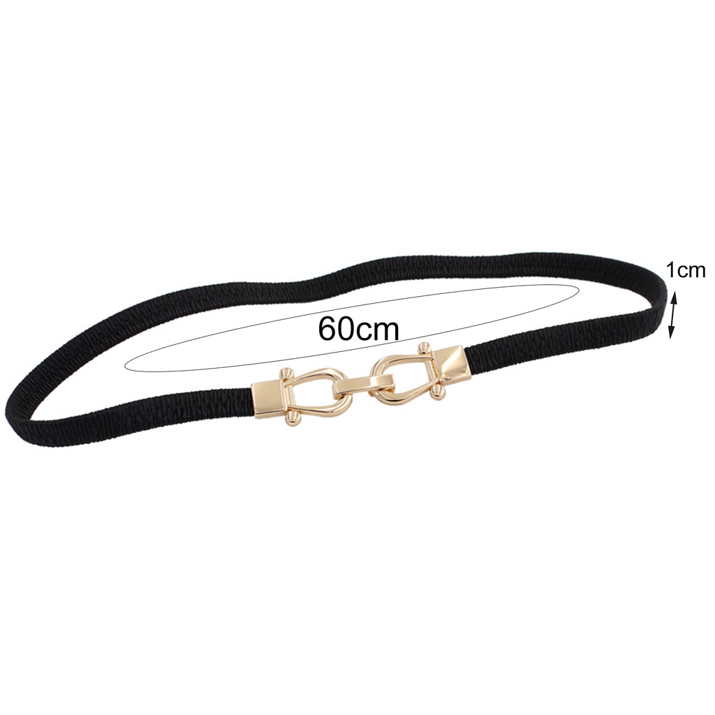 Thắt lưng bản mỏng co giãn phối khóa kim loại chống mòn thời trang cho nữ