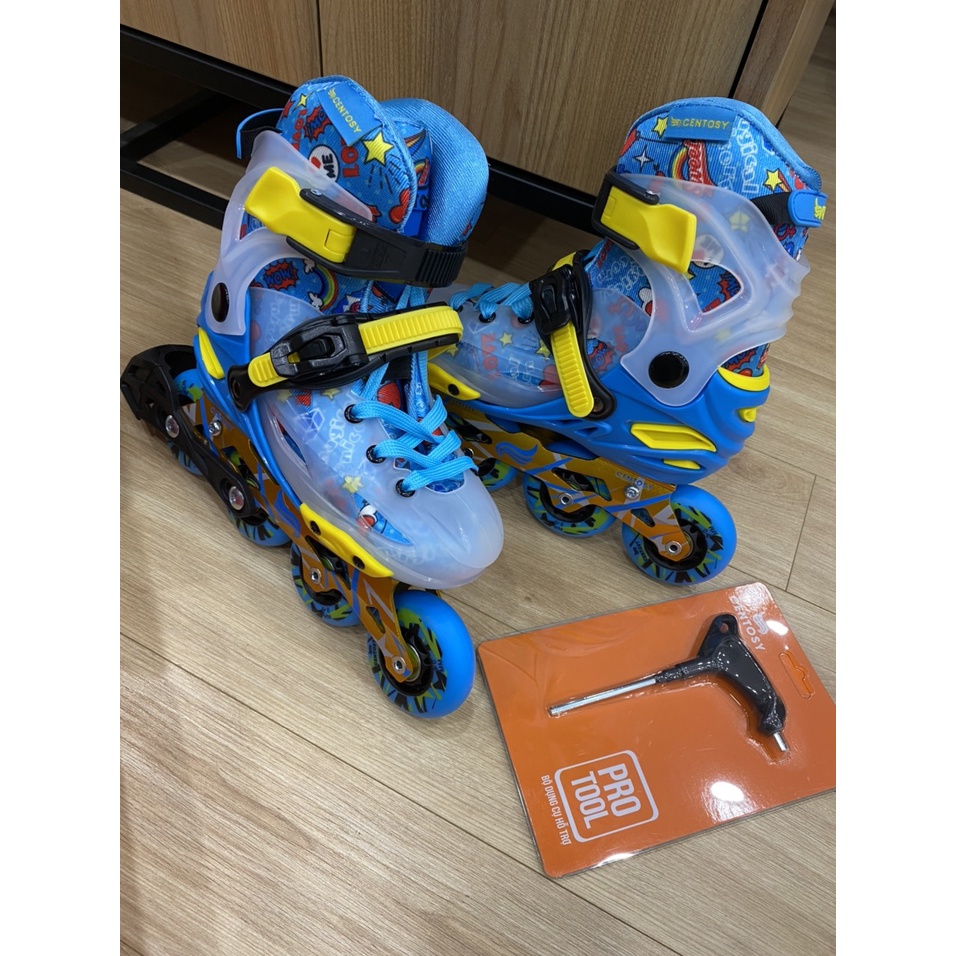 Giày Patin Trẻ Em Centosy Kid Pro,Tặng Kèm Bảo Hộ Hoặc Túi, Form Nhựa, Độ Chịu Lực Cao, Có Khóa Bánh Cho Bé