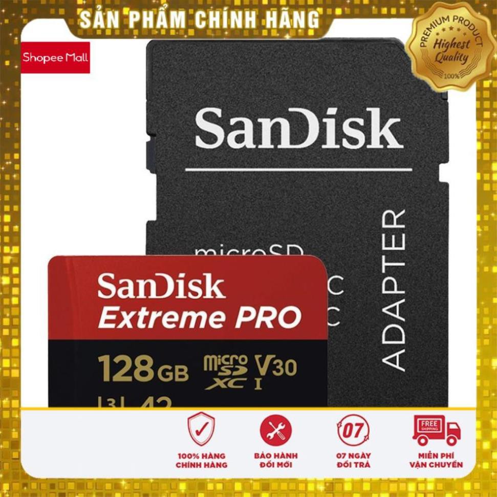 [Mã ELMS5 giảm 7% đơn 300K] Thẻ Nhớ MicroSD SanDisk Extreme Pro A2 - 128GB V30 U3 Class 10 UHS-I 170MB/S Tốc Độ Siêu Cao