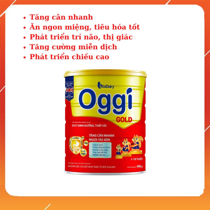 Sữa bột OGGI Gold 900g _ tăng cân, ngừa táo bón