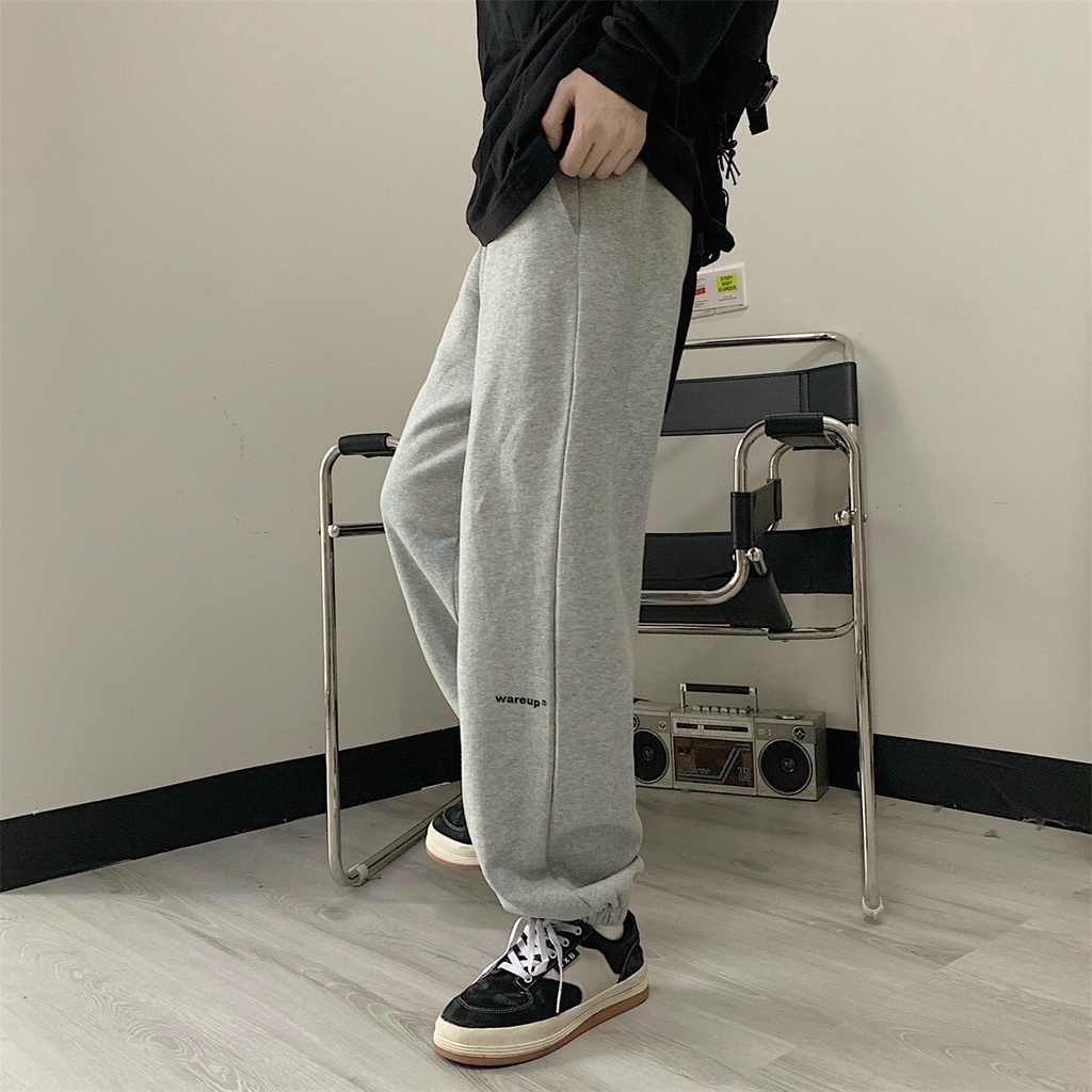 Quần Jogger Chữ Gối Wareup Unisex  Nỉ ống boom form thụng kiểu dáng đường phố cá tính