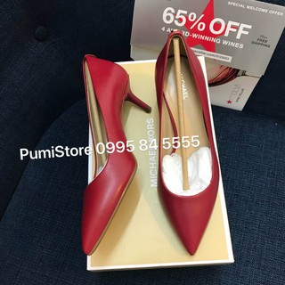 Giày M//k Flex Kitten Pump Red Leather, màu đỏ trầm, hàng chính hãng từ USA