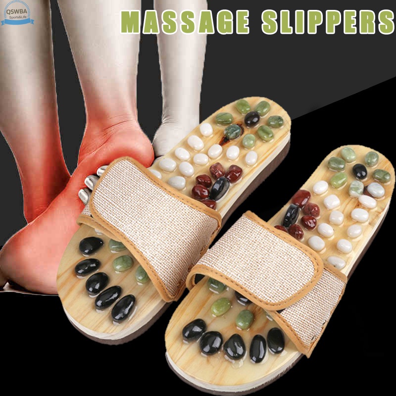 1 Đôi Dép Xỏ Ngón Mát Xa Chân Bằng Đá Sa Thạch Tự Nhiên Giảm Mệt Mỏi Cho Nam Nữ