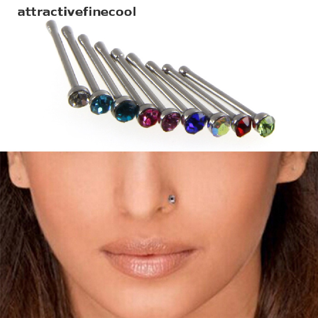 Set 60 Khuyên Mũi Bằng Thép Không Gỉ Đính Đá Cá Tính