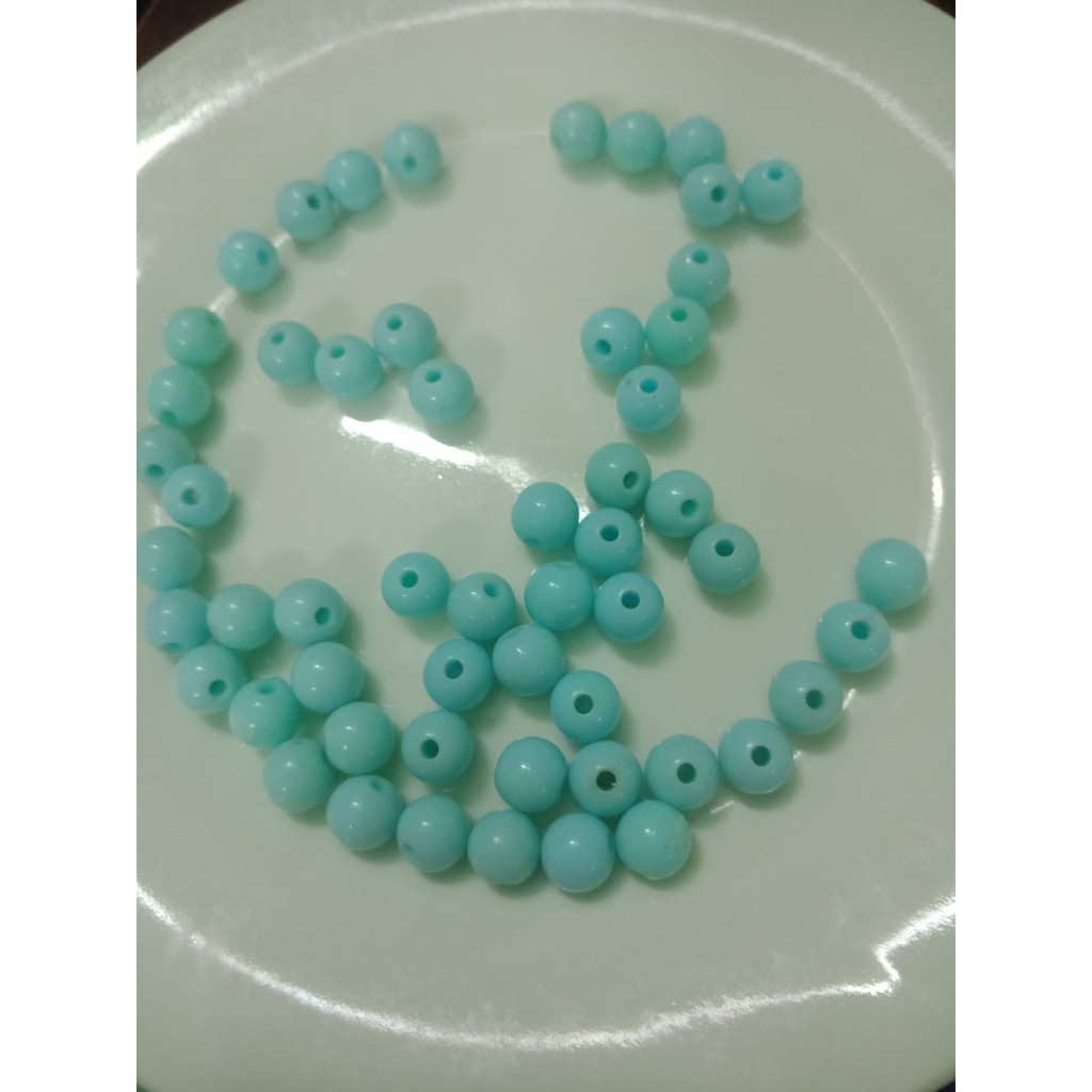 10gam hạt nhựa xanh dương bóng đẹp size 8mm