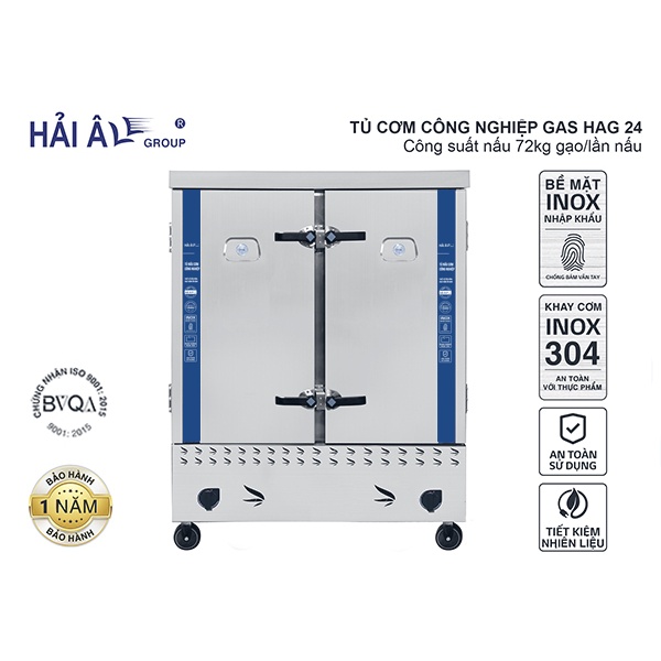 Tủ Nấu Cơm Công Nghiệp Hải Âu HAG 24 - Gas 24 Khay