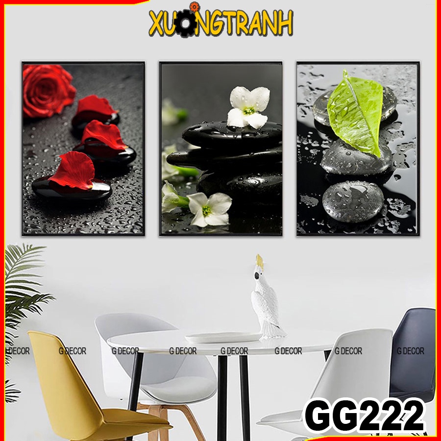Tranh treo tường canvas 3 bức phong cách Bắc Âu 222, tranh decor trang trí phòng khách, phòng ngủ, phòng ăn, spa, store