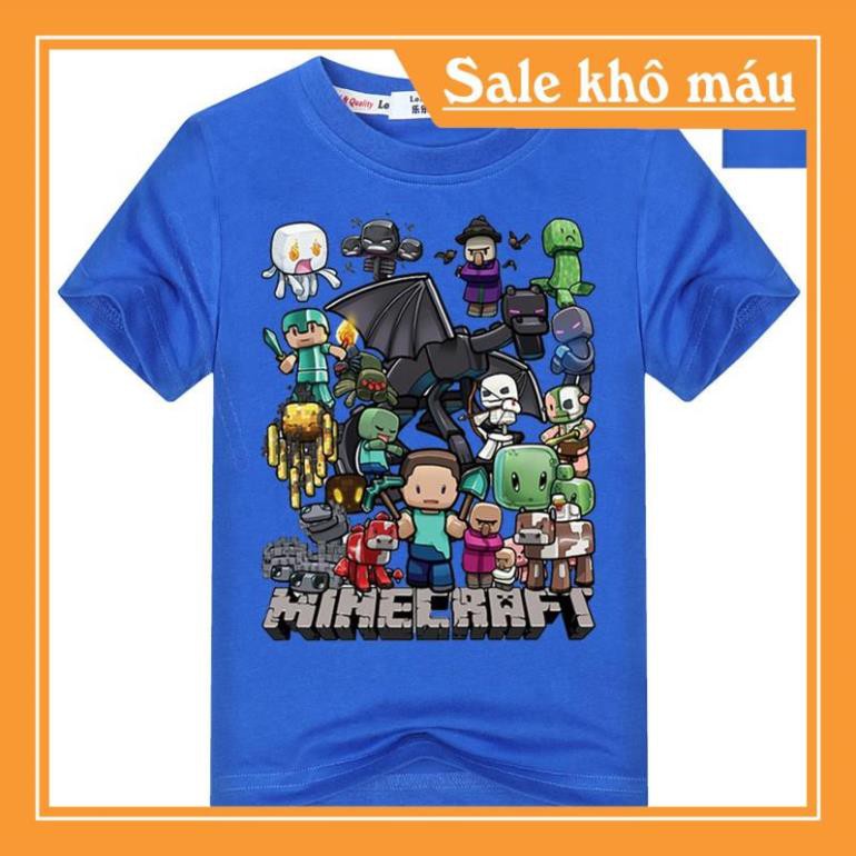 ÁO MINECRAFT- Áo thun cotton hoạt hình Minecraft ngộ nghĩnh