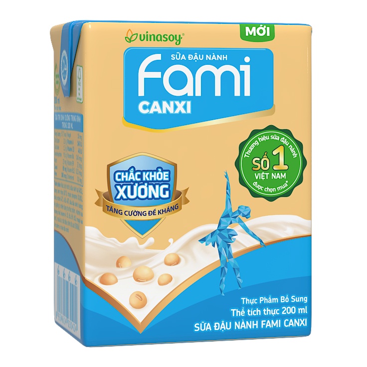 Thùng sữa đậu nành Fami Canxi Nguyên Vị (36 hộp x 200ml)