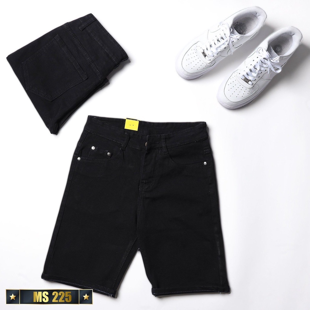 Quần Short Jean Nam Màu Đen Đẹp Chất Bò Co Giãn Cao Cấp, Quần Ngố rách Mẫu Mới Phong Cách Hàn Quốc beautifulgilr w225