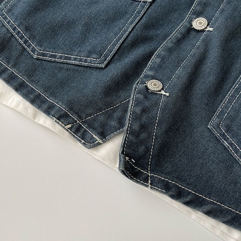 Áo Denim Không Tay Thiết Kế Mới Thời Trang Mùa Hè Theo Phong Cách Hàn Quốc Cho Nữ