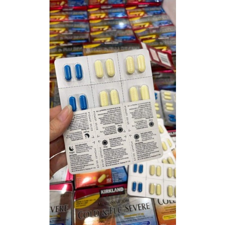 Viên uống Kirkland Signature Cold & Flu Multi-Symptom  Daytime & Nighttime 168viên