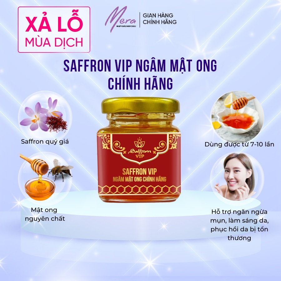 SaffronVIP  ngâm mật ong chính hãng, nghệ tây mật ong thượng hạng hộp 45g