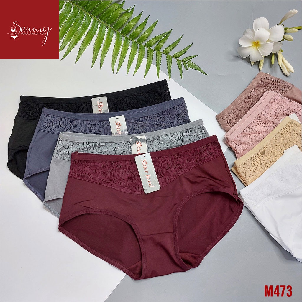 Quần lót Thái Lan sister hood 473- Chất Thun Cottong Phối Ren- Bigsize