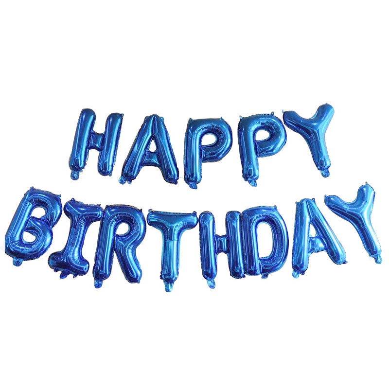 Set 13 Bong Bóng Lá Nhôm Hình Chữ Happy Birthday Trang Trí Tiệc