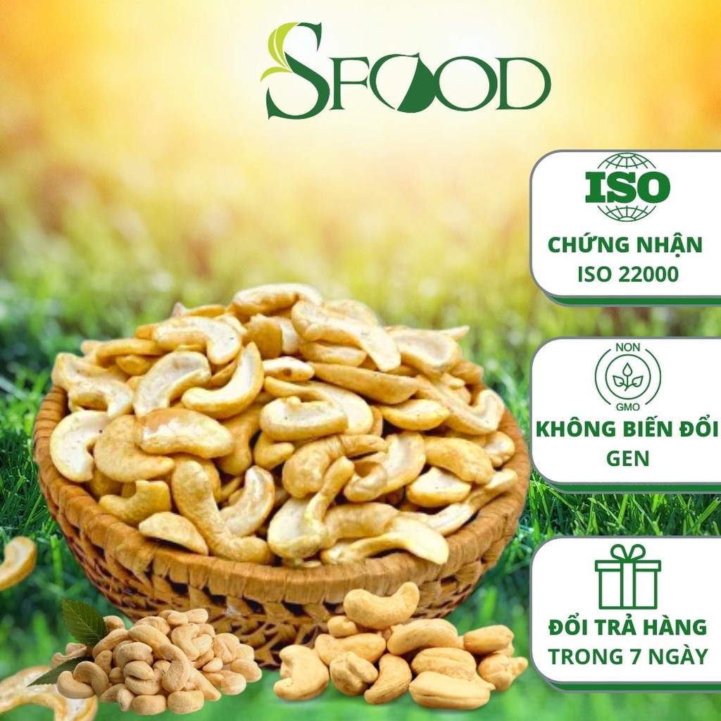 Hạt điều tươi Sfood 500gram, hạt điều sống làm sữa hạt