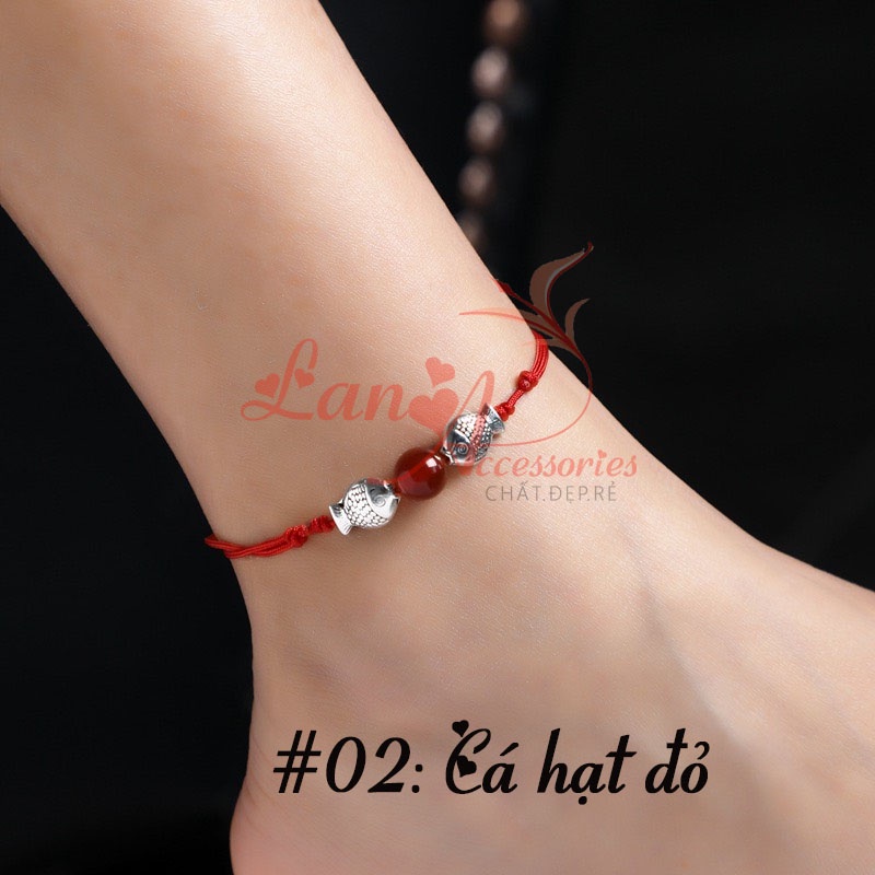 Lắc chân nữ phong cách Hàn Quốc JL64 chỉ đỏ cầu may mắn