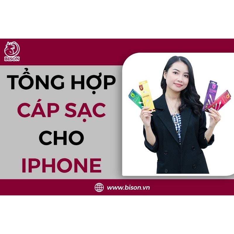 Dây Cáp sạc iphone, sạc ipad Bison chính hãng.sạc nhanh bền đẹp chống đứt
