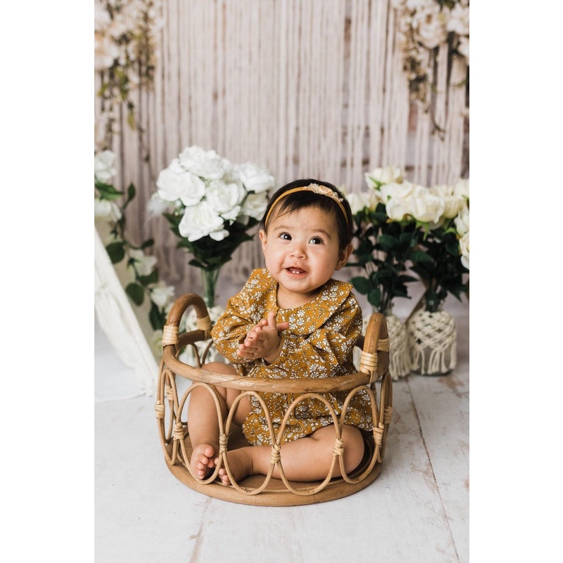 Sọt Đạo Cụ Chụp Hình Sơ Sinh Hoặc Baby/ Em Bé Phong Cách Vintage/ Hottrend/ Bằng Mây/ Props/ Sọt Mây