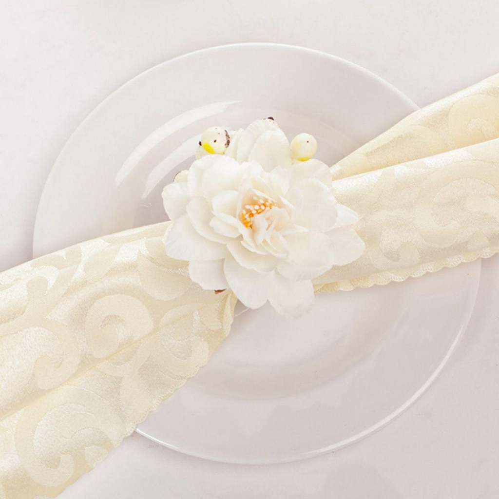 Mocho Vòng Khóa Khăn Ăn Khách Sạn Hoa Giả Thanh Lịch Cho Nhà Ở / Khách Sạn