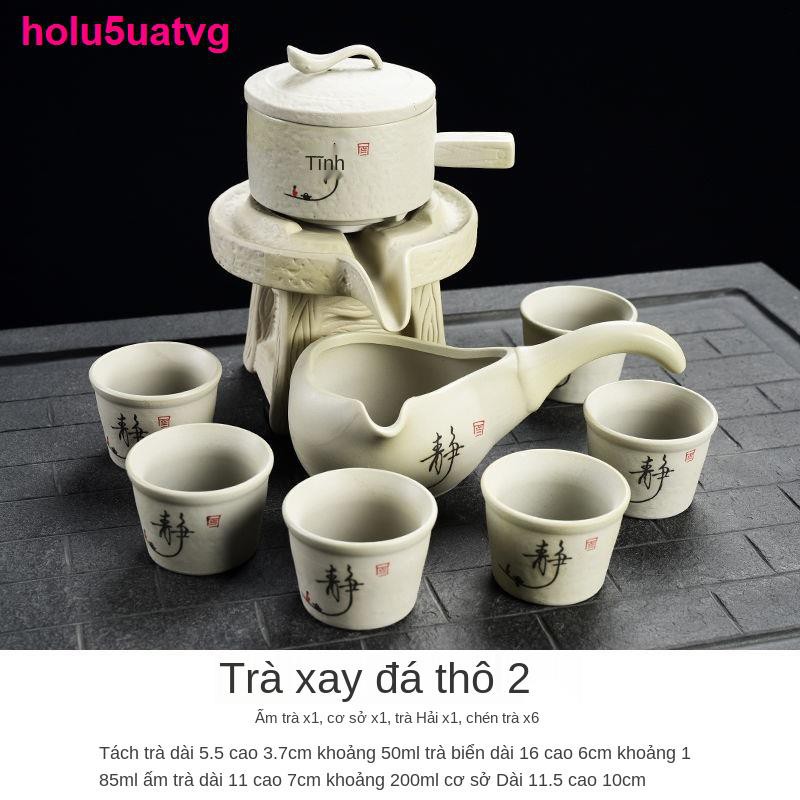 đồ ănWan Qingxing [1 cối xay đá, 1 biển và 6 cốc] Bộ ấm trà Kung Fu bán tự động Lazy chén gia đình sáng tạo