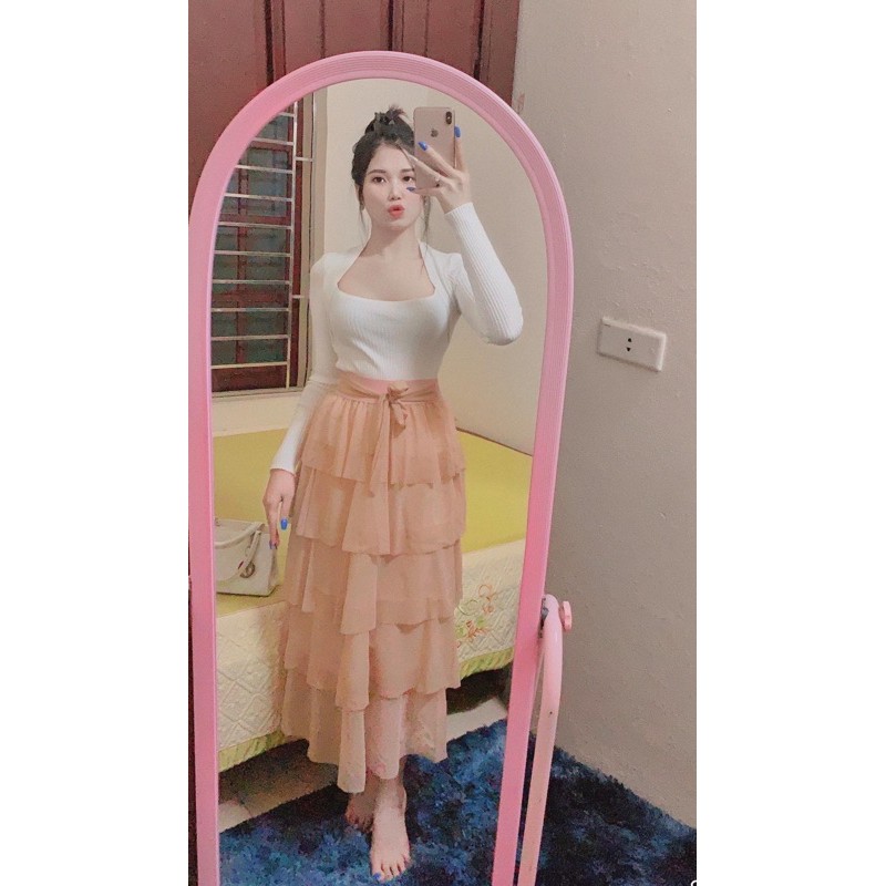 Chân váy nhũ 5 tầng dài chuẩn QC loại 1 siêu xinh | BigBuy360 - bigbuy360.vn