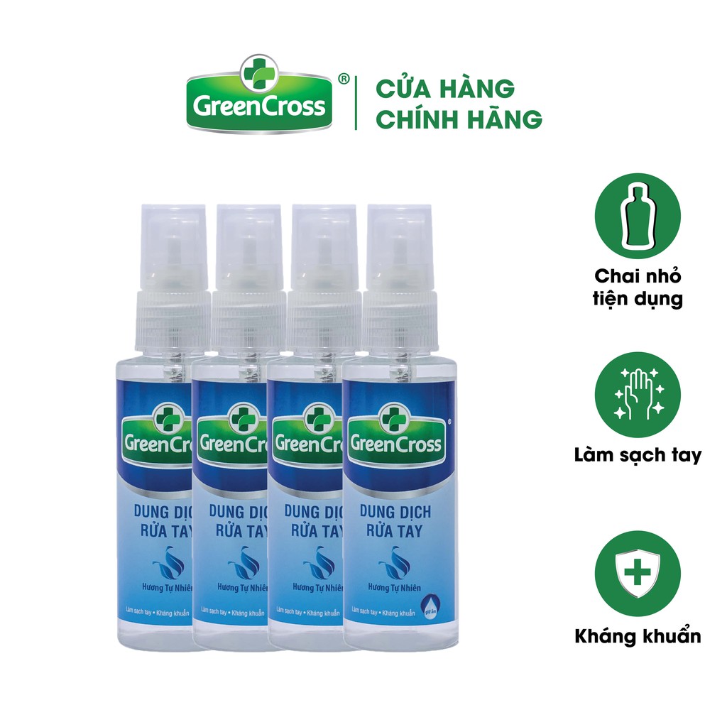 Xịt Rửa Tay Green Cross Hương Tự Nhiên Chai 70ML