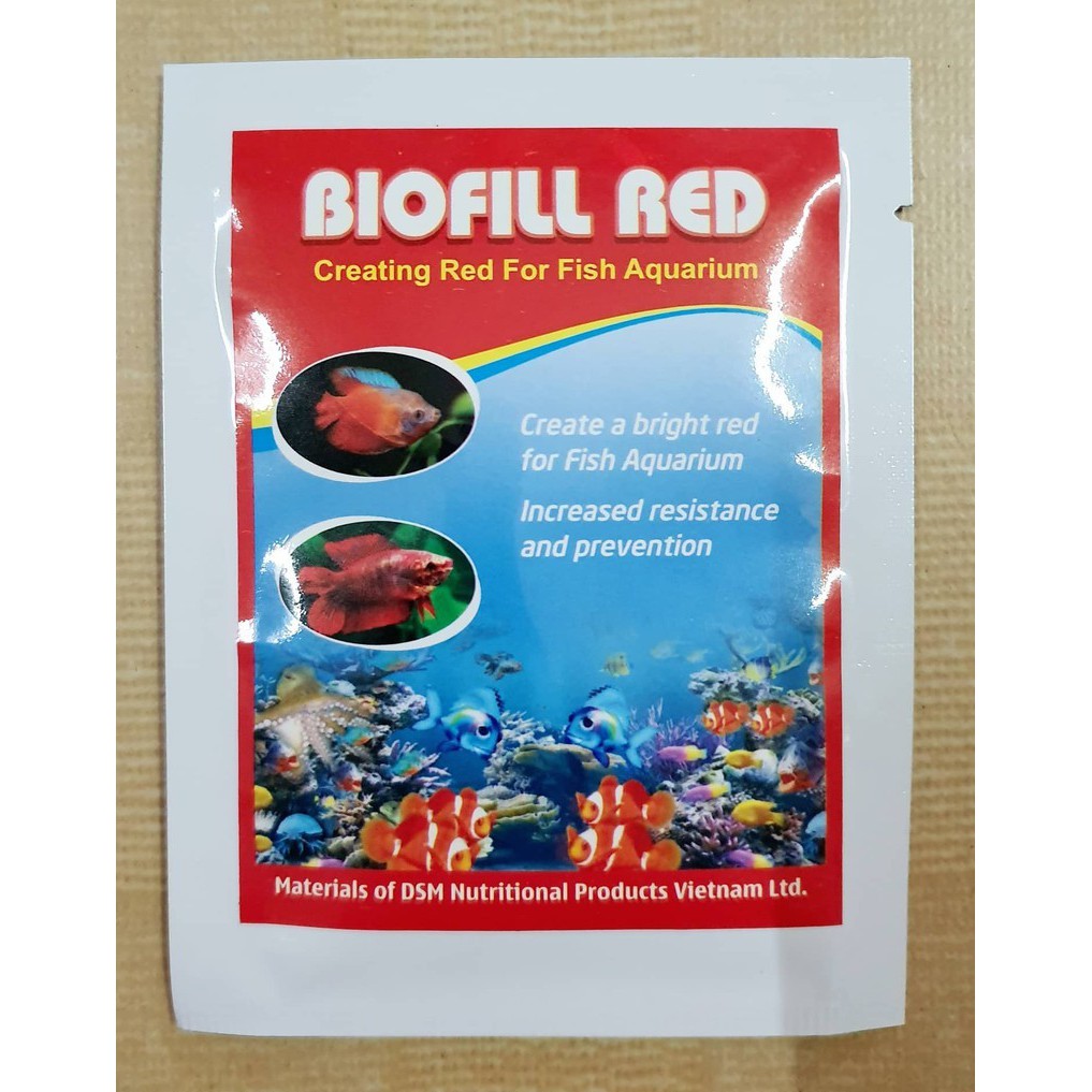 Biofill Red 10g – lên màu đỏ cho cá cảnh - Hàng Công Ty