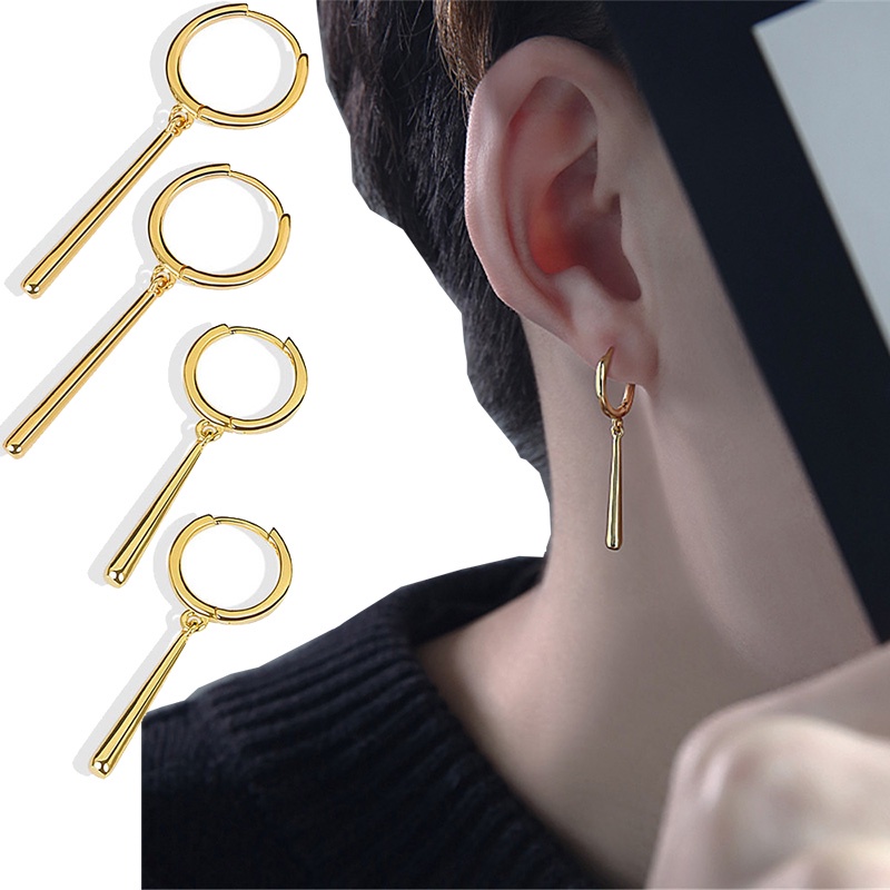 Bông Tai Mạ Bạc 925 Hình Giọt Nước 3 Kích Cỡ Thời Trang Dành Cho Nam Và Nữ