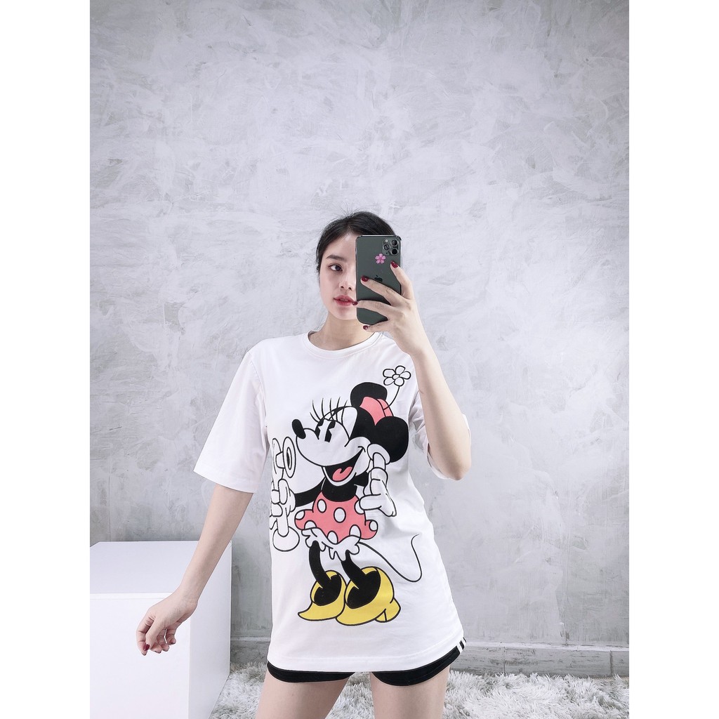 (HÀNG XUẤT XỊN) Áo LV01 trắng MICKEY TEE UNISEX Made in Cambodia Full tag code Size XS S M L