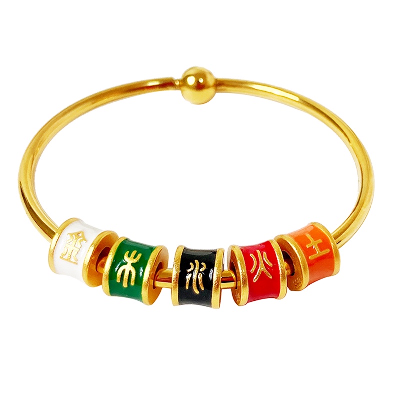 Chuỗi Hạt Màu Vàng Đồng Bằng Gỗ Dùng Làm Vòng Tay diy