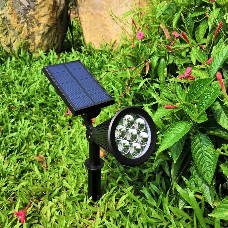 Đèn năng lượng mặt trời ngoài sân vườn ánh sáng cây LED chiếu cảnh quan chèn đất nhiều màu sắcNN