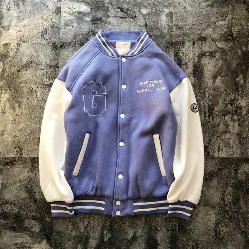 Varsity Jacket Bomber Nỉ chữ G