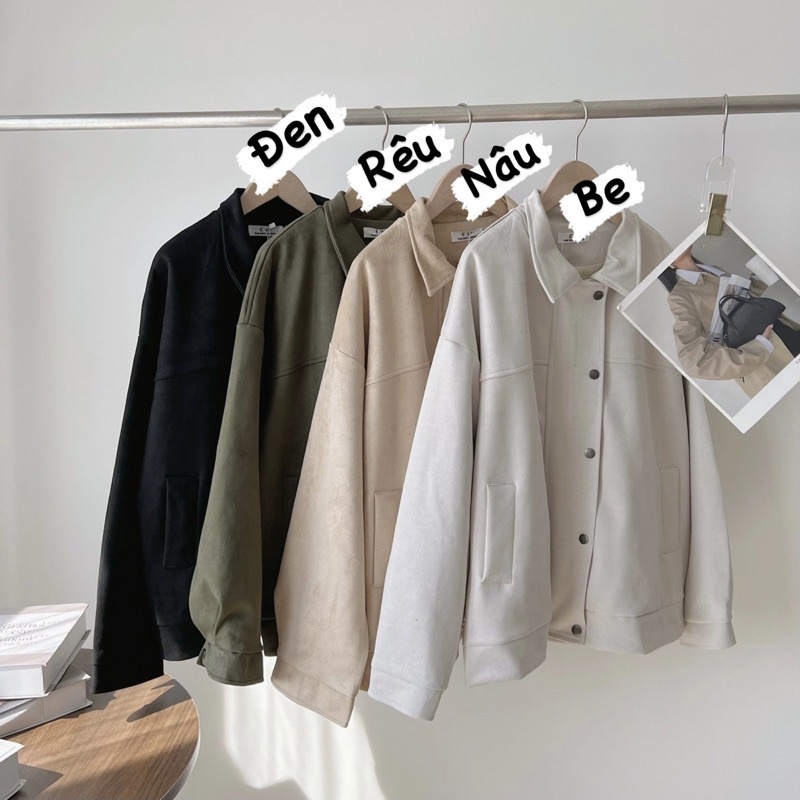 Áo khoát da lộn 2 lớp