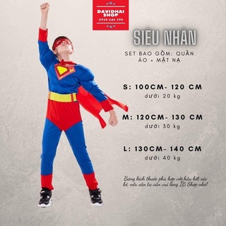( CÓ SẴN ) Trang Phục Siêu Nhân Superman Trẻ em hóa trang
