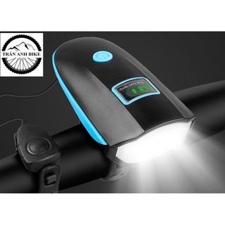 ĐÈN XE ĐẠP - Đèn còi xe đạp có đồng hồ báo pin