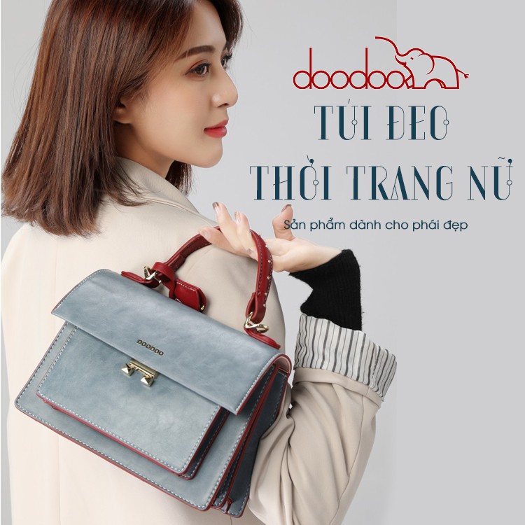 Túi xách nữ thời trang cao cấp DOODOO D8726 Cam Kết Chính Hãng