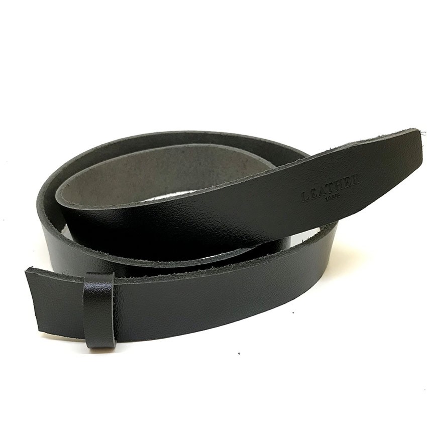 Thắt lưng nam da bò không đầu cho khóa lăn 3.5cm đen bopnitda