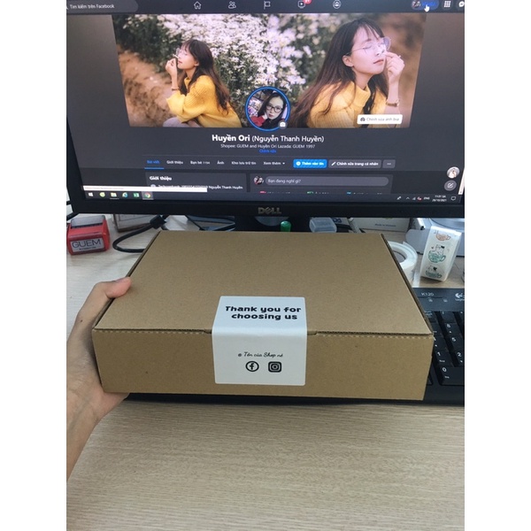 20 tem decan dán niêm phong thank you dán cạnh hộp hàng  Huyền Ori